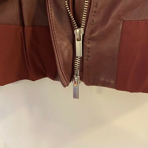 BCBGMAXAZRIA Leather Jacket Coat Purple Peplum Small - Picture 5 of 12
